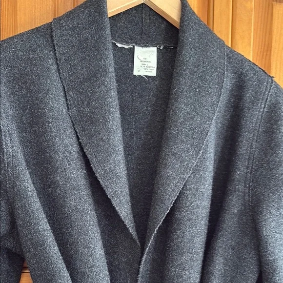 LLBean Charcoal Belted Cardigan - Picture 3 of 7